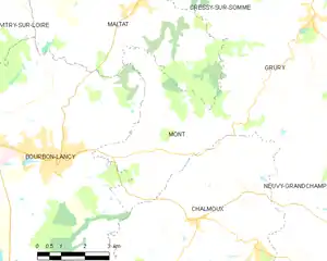 Carte des environs de Mont.