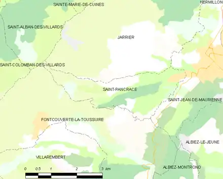 Carte des communes limitrophes