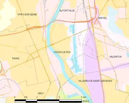 Carte des communes limitrophes