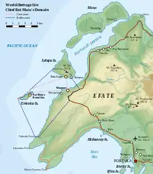 Carte représentant le domaine de Roi Mata.