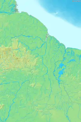 Carte topographique du Guyana