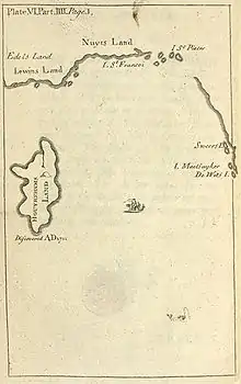Carte du pays des Houyhnhnm, dans Les Voyages de Gulliver.