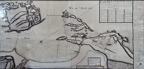 Carte de la baie d'Essaouira par Théodore Cornut en 1767.