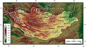 carte : Géographie de la Mongolie