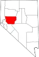 State map highlighting Churchill County