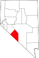 State map highlighting Esmeralda County