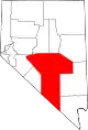 State map highlighting Nye County