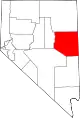 State map highlighting White Pine County