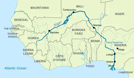 Cours du Niger en Afrique.