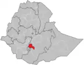 Carte de la région Sidama en Éthiopie.