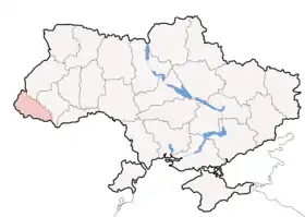 La Ruthénie subcarpathique (rose) en Ukraine
