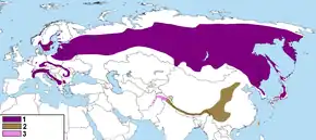 Description de l'image Map of distribution of Nucifraga caryocatactes.png.