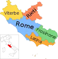 Carte de la région Latium