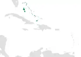 Carte de localisation des îles Lucayes dans les Antilles.