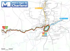 Plan du réseau de Charleroi