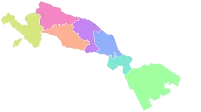 Carte des arrondissements de Kawasaki.