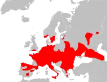 Aire de répartition de Coronella austriaca