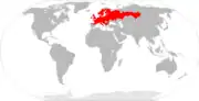 Aire de répartition du Campagnol roussâtre