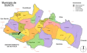Corregimientos de la municipalité de Suaita.