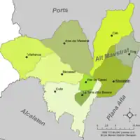 Communes de l'Alt Maestrat jusqu'en 2022