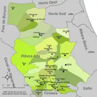 Communes de la Ribera Alta