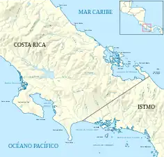Frontière selon le traité Carrillo-Obarrio (es) en 1841.