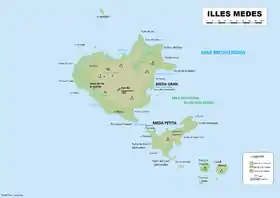 Carte topographique des îles Medes
