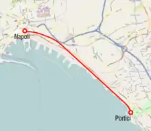 Image d'une carte  Napoli-Portici à l'époque