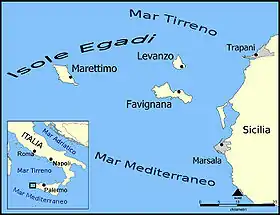 Carte des îles Égades.