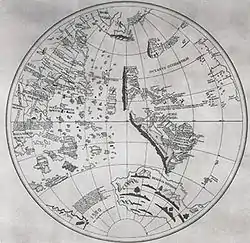 Représentation d'une Terra Australis sur la mappemonde de Johann Schöner de 1520
