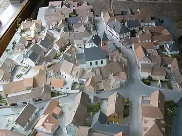 Maquette de l'état actuel du refuge fortifié de Dossenheim.