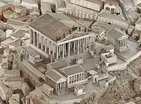 Maquette de Rome - détail du Capitole et du Temple de Jupiter