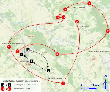 Carte en couleurs portant des repères géographiques détaillés dans la légende ci-dessous.