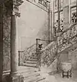 Escalier en marbre à l'intérieur de la propriété.