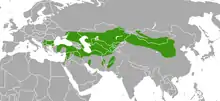 Aire de répartition du Putois marbré