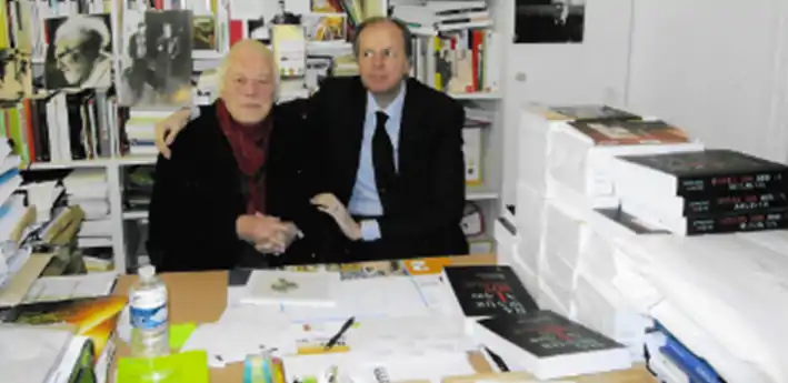 Marc Alyn et son éditeur Pierre-Guillaume de Roux