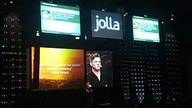 Marc Dillon présentant Jolla lors du Slush le 21 novembre 2012.