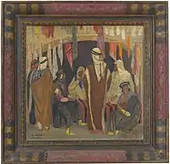 Marcel Amiguet, Souk d'Alep, 1930, huile sur bois