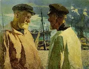 Marcel Couchaux, Pêcheurs à Honfleur (1920), localisation inconnue.