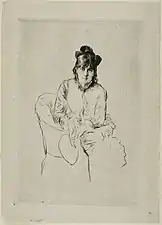 Portrait de Berthe Morisot, 1876, par Marcellin Desboutin.