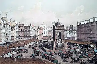 Le marché des Innocents en 1855