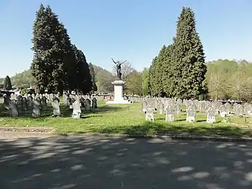 Cimetière, carré militaire, vue d'ensemble.