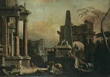 Marco Ricci et Sebastiano Ricci, Un capriccio de la Rome antique (1720).