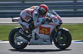 Marco Simoncelli sur sa Honda RC212V lors du Grand Prix moto d'Australie 2011.