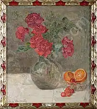 Nature morte aux roses et aux fruits, localisation inconnue.