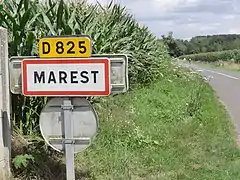 Entrée de Marest venant de Dampcourt.