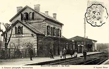 Carte postale de la gare en 1903.