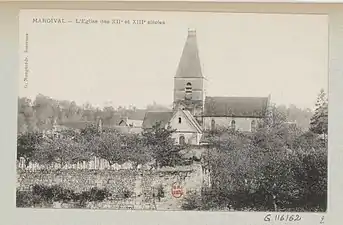 Vue de Margival avant la guerre et se son église qui datait des XIIè et XIIIè siècles.
