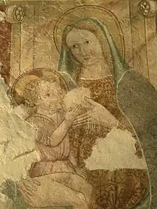 Fresque de Maria Lactans, Basilique de saints Pierre et Paul, Agliate (Italie).