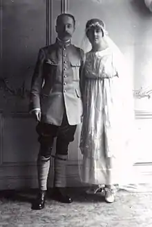 Mariage d'André Jozon et de Paulette Vuillot à Paris en 1918.